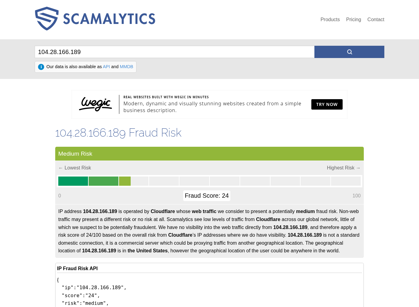 v1 Scamalytics: Fraud Score 24